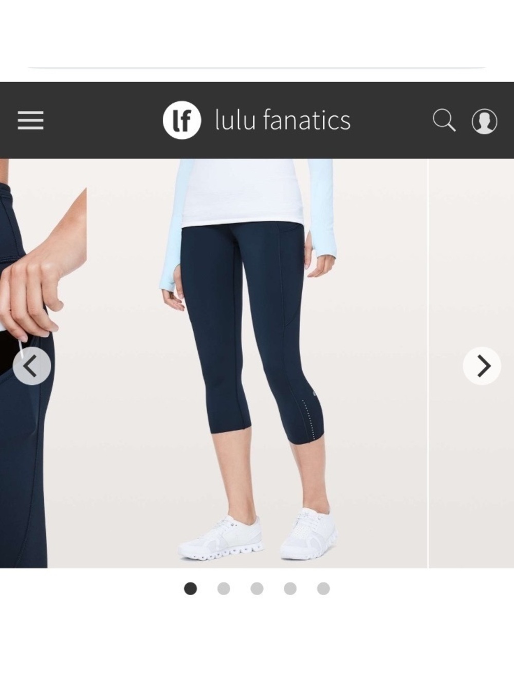 Lululemon Fast & Free Crop Reflective Nulux 19" w Pockets Sz 4 True Navy Blue